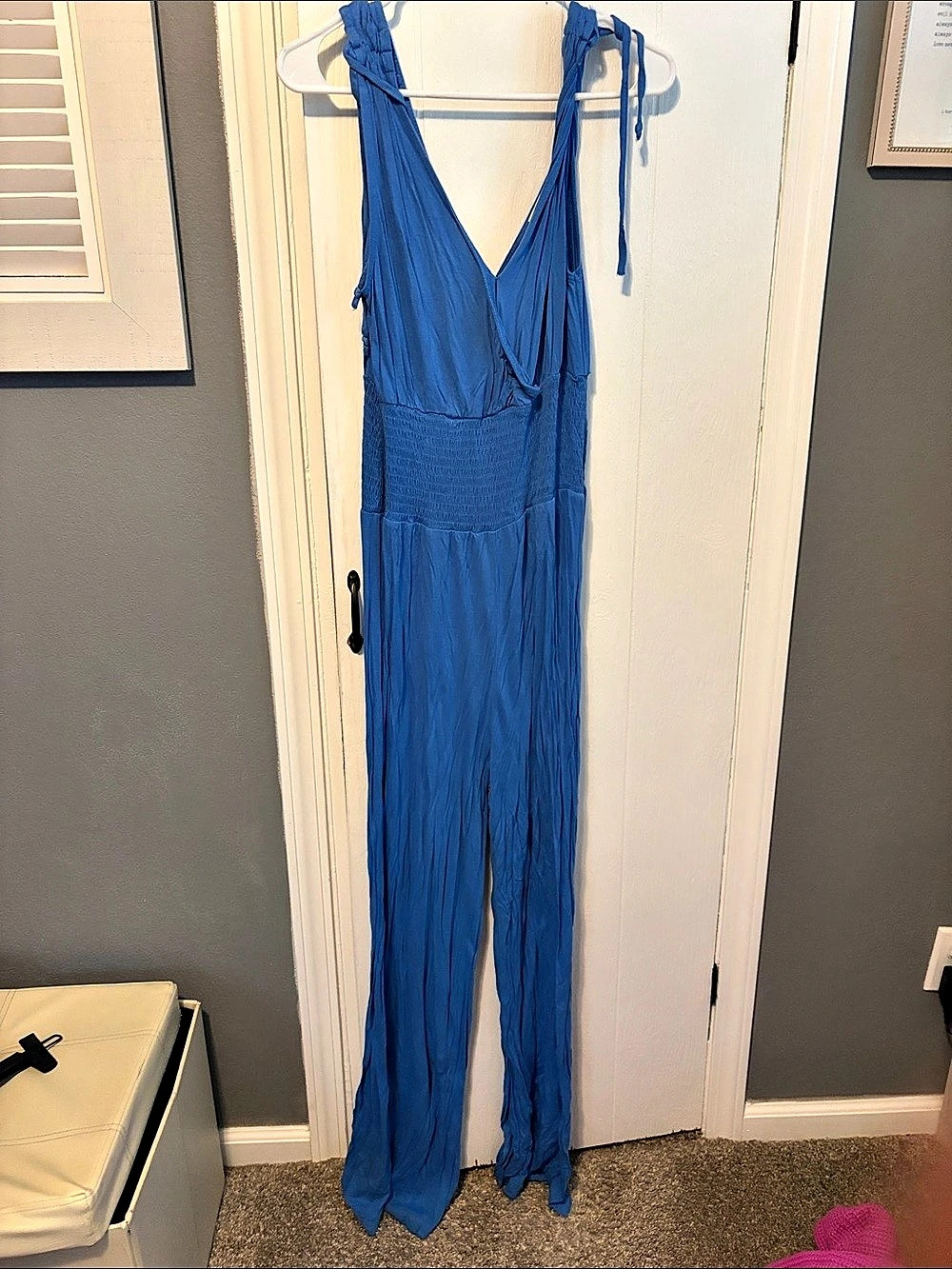Blue Wide Leg Jumpsuit